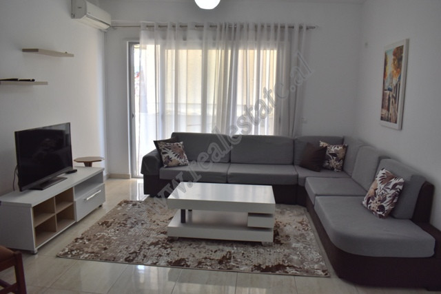 Two bedroom apartment for rent in Ibrahim Dervishi Street near At Zef Pellumbi School in Tirana.
It